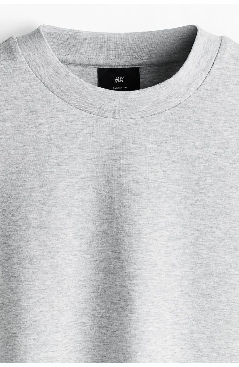 H&M Oversized Fit Scuba Knit T-shirt, Alternate, color, Light Gray Melange
