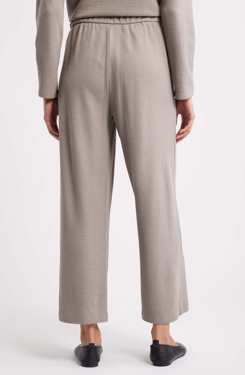 Eileen Fisher Organic Cotton Blend Ankle Wide Leg Drawstring Pants, Alternate, color, Reed