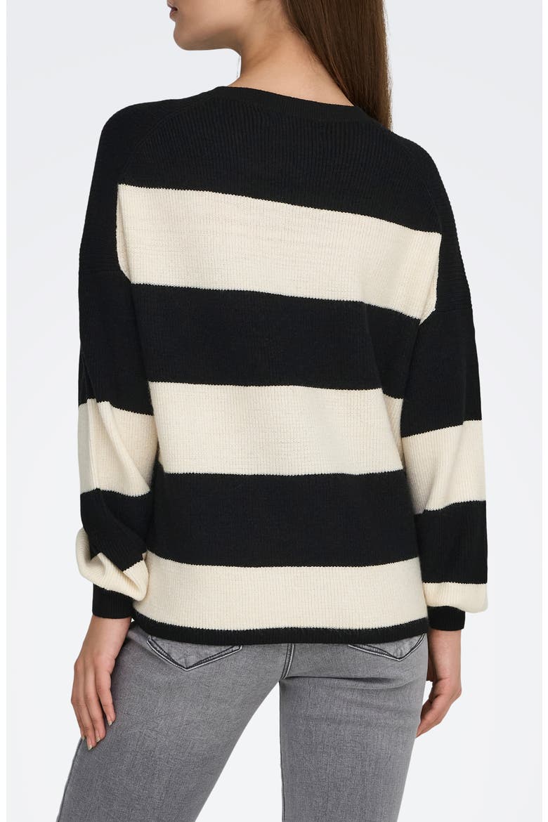 Atia Stripe Pullover Sweater, Alternate, color, BLACK STRIPES WHITE