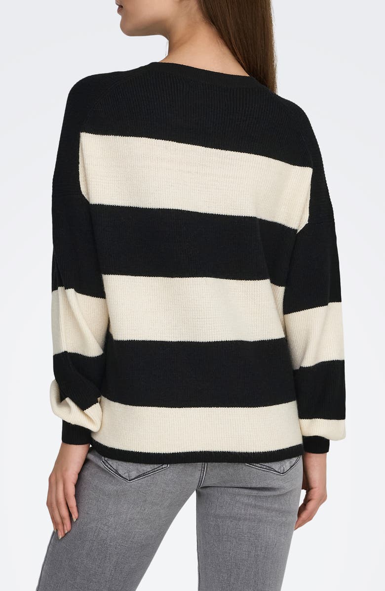 Only Atia Stripe Pullover Sweater, Alternate, color, Black Stripes White