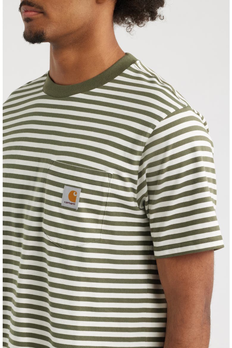 Ezra Stripe Pocket T-Shirt, Alternate, color, EZRA STRIPE, LEAF / WAX