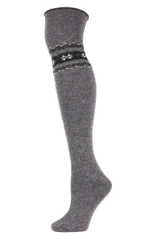 Memoi Nordic Sparks Over The Knee Socks In Gray