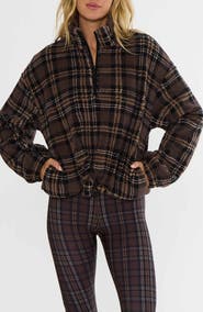 Beach Riot Leona Check Fleece Jacket