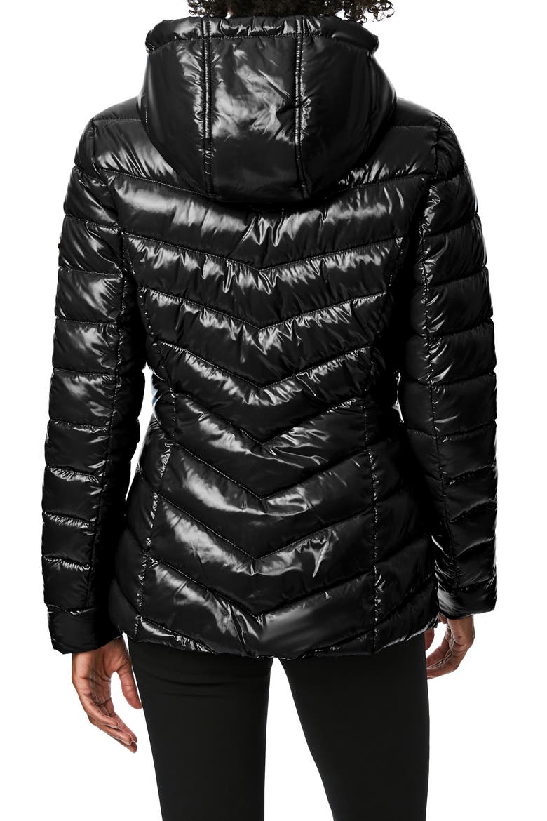 Cire Hooded Puffer Jacket, Alternate, color, BLACK