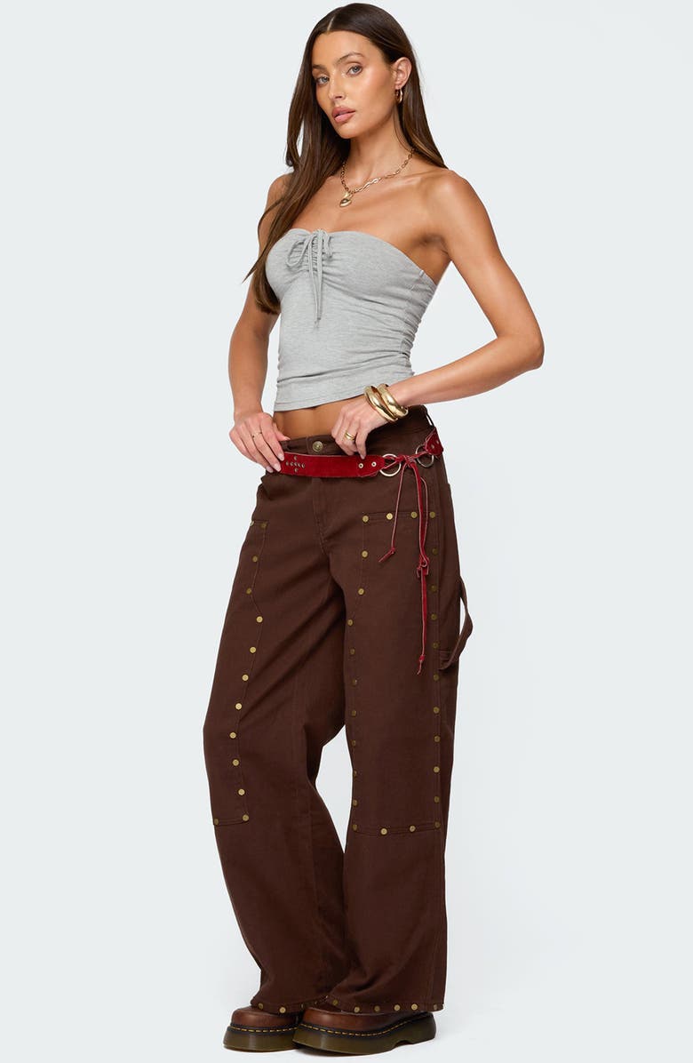 EDIKTED Annelise Strapless Tube Top, Alternate, color, Gray-Melange