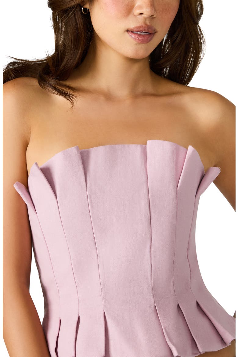 Luciella Pleated Strapless Peplum Top, Alternate, color, MAUVE SHADOWS