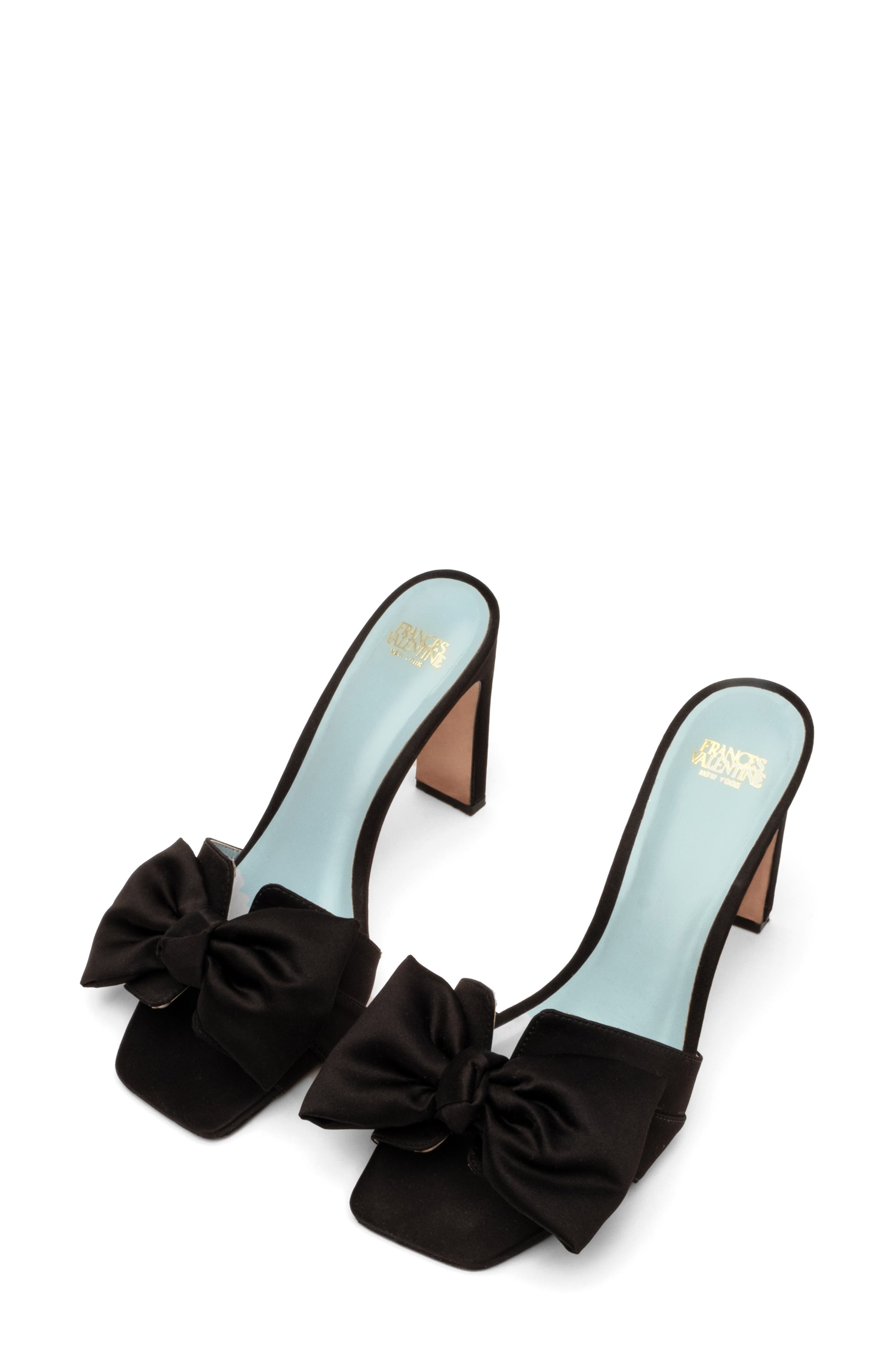 Frances Valentine Hilary Satin Bow Sandal, Alternate, color, 