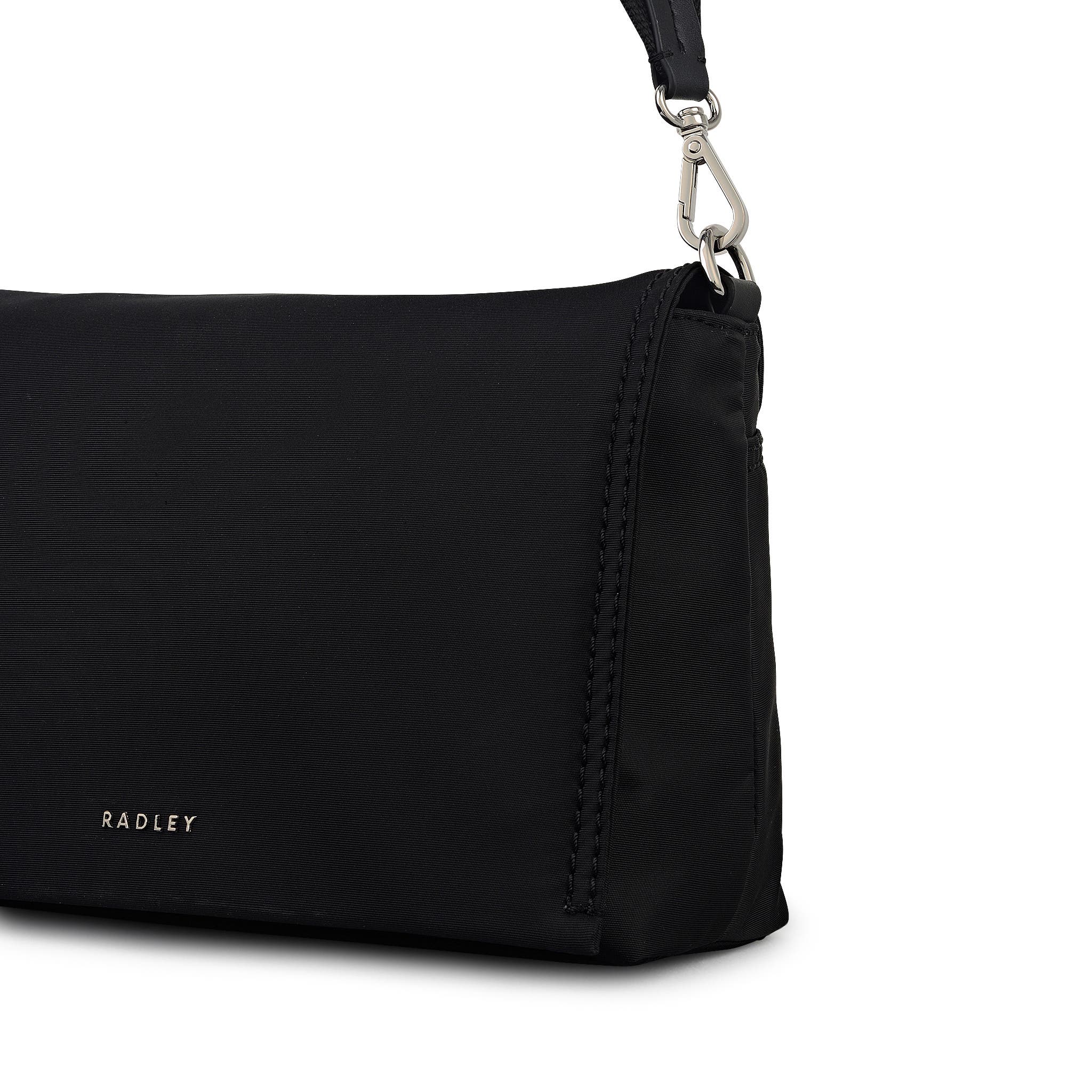 Radley Halley Row Medium Flapover Crossbody Bag, Alternate, color, Black