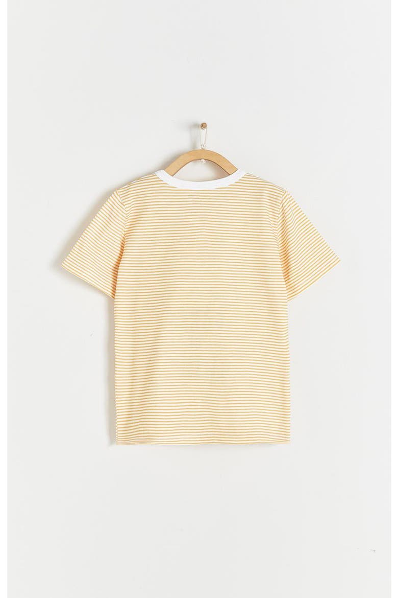 Sunset Striped Printed Short Sleeve T-Shirt for Toddler, Alternate, color, BLANCO/AMARILLO