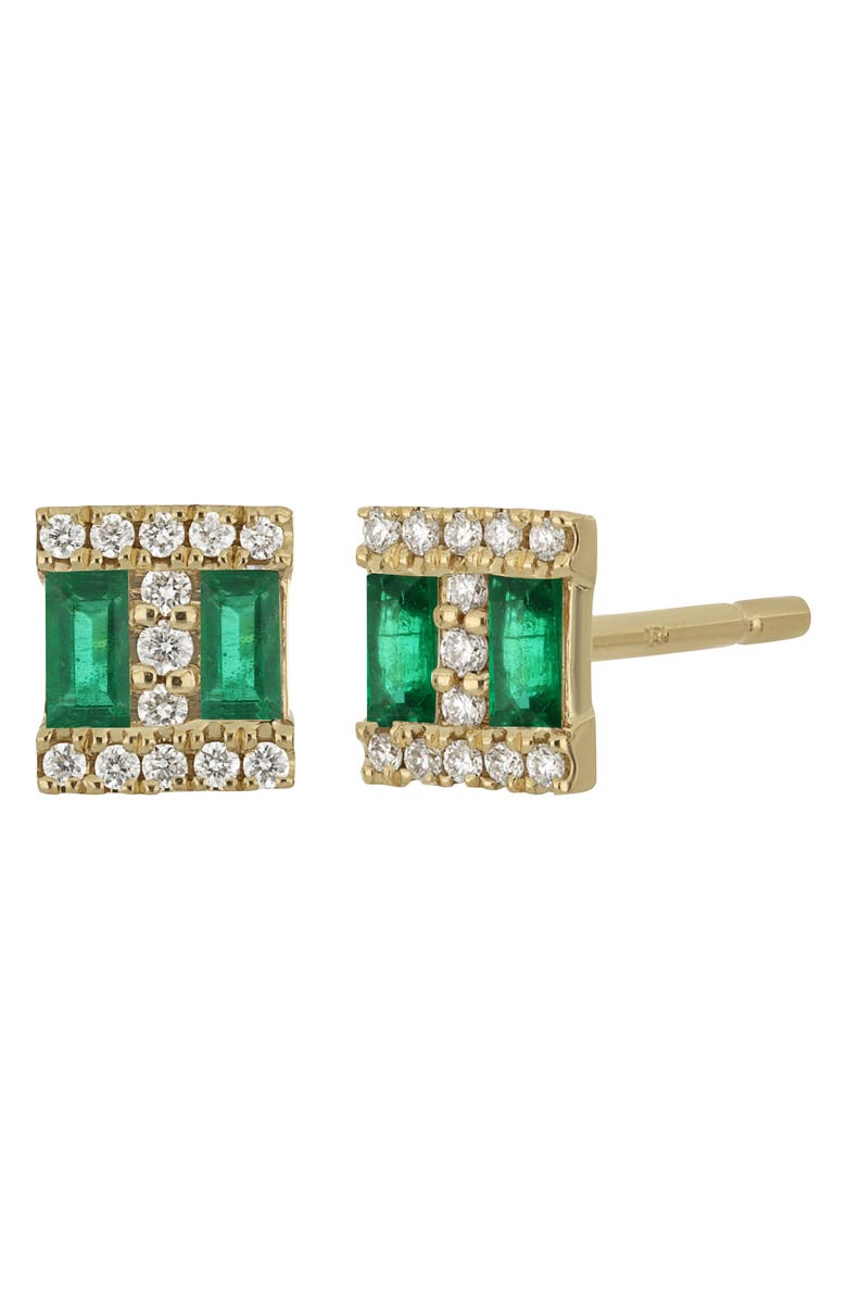 Bony Levy El Mar Emerald & Diamond Earrings, Main, color, 18K Yellow Gold