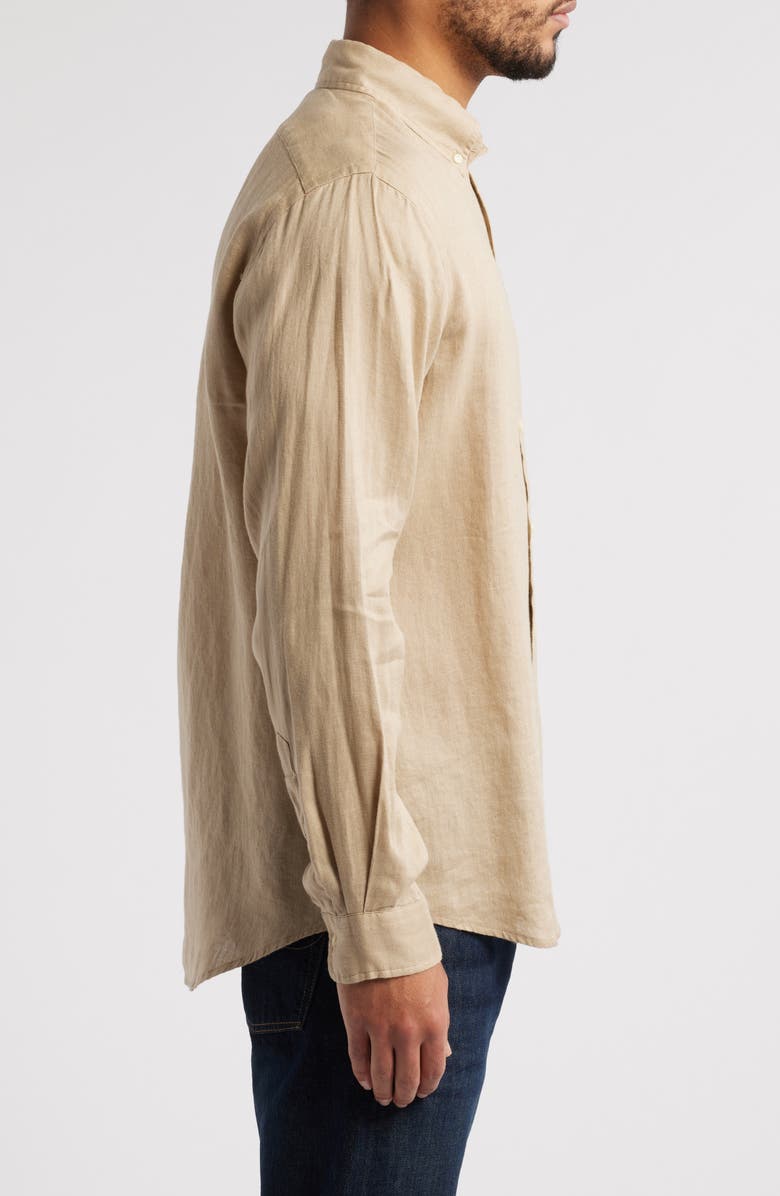 Polo Ralph Lauren Solid White Linen Button-Down Shirt, Alternate, color, Beige