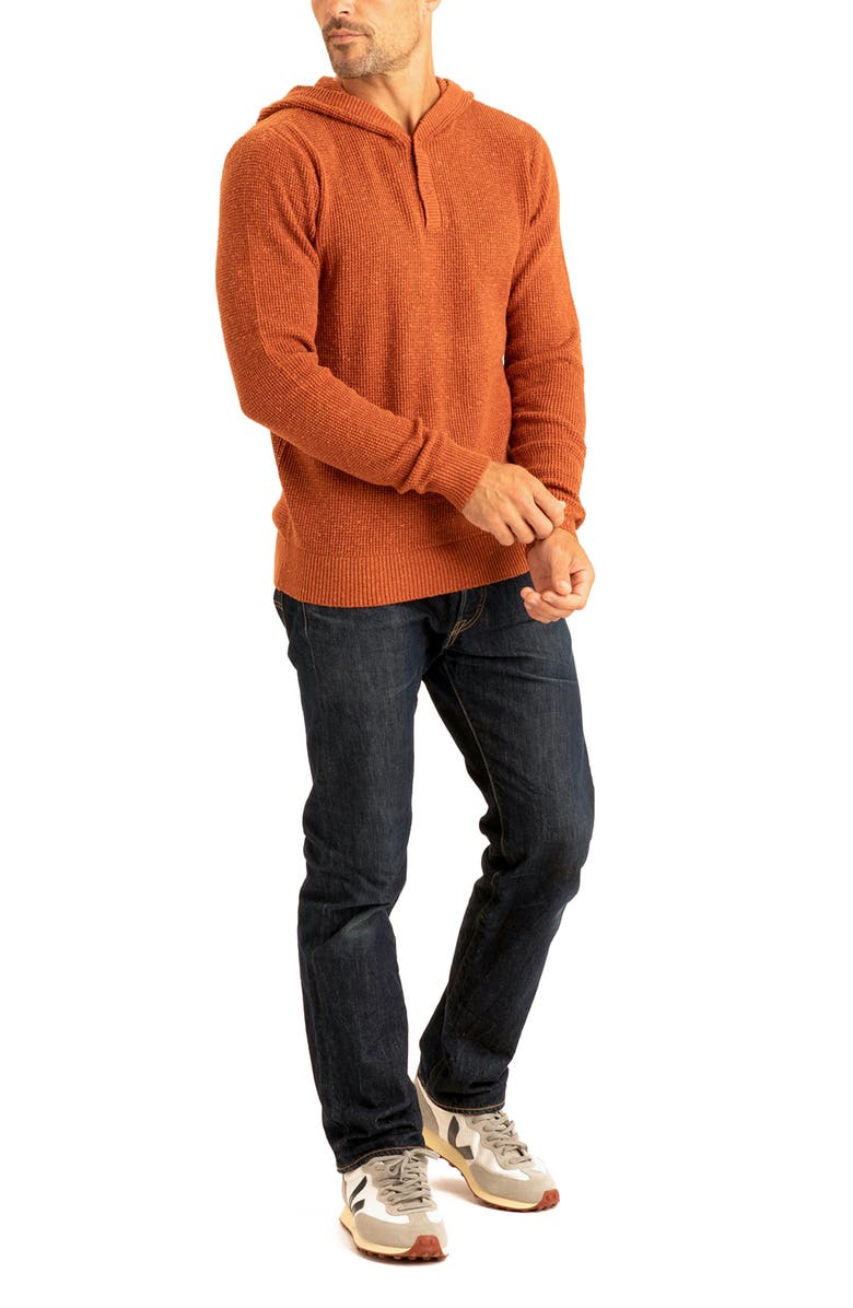 Threads 4 Thought Trim Fit Waffle Knit Henley Hoodie, Alternate, color, Monarch