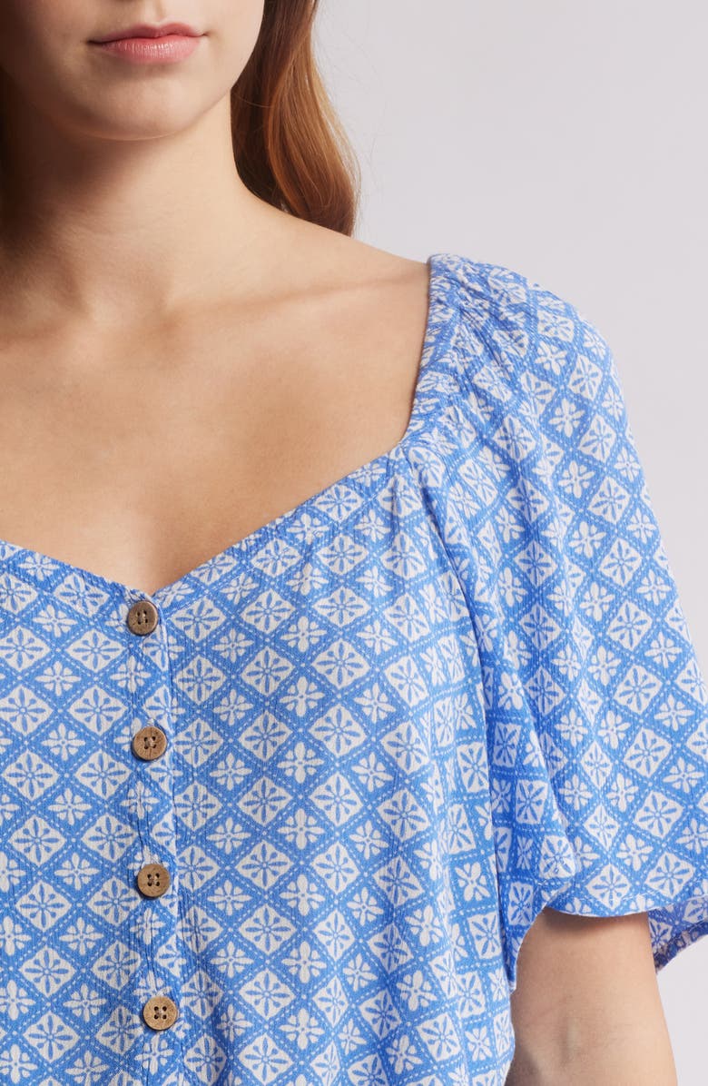 Rip Curl San Carlos Geo Print Button-Up Top, Alternate, color, Blue