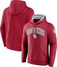 FANATICS Men's Fanatics Branded Crimson Oklahoma Sooners Arch & Logo Tackle Twill Pullover Hoodie
