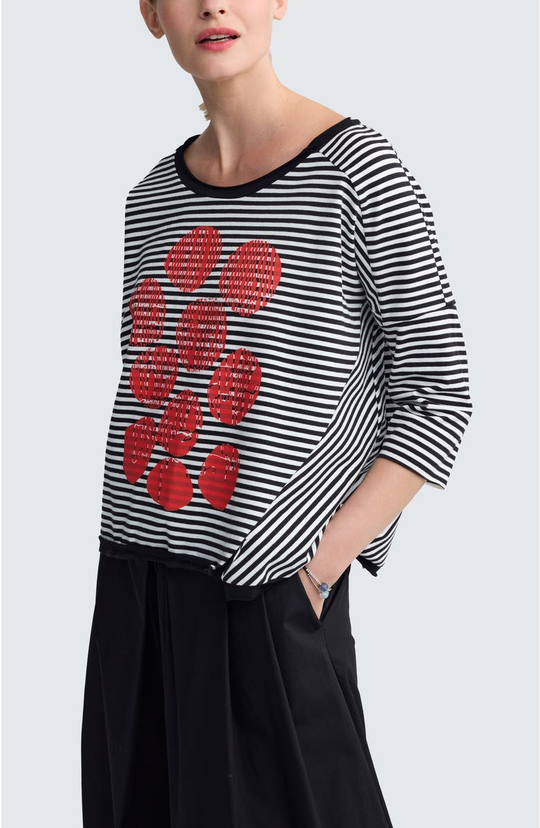 LUUKAA Tessa Striped Jersey Top, Alternate, color, Black Strip