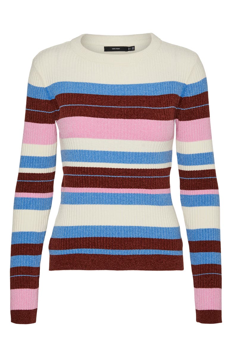 VERO MODA Chili Stripe Sweater, Main, color, Birch Stripes Blue