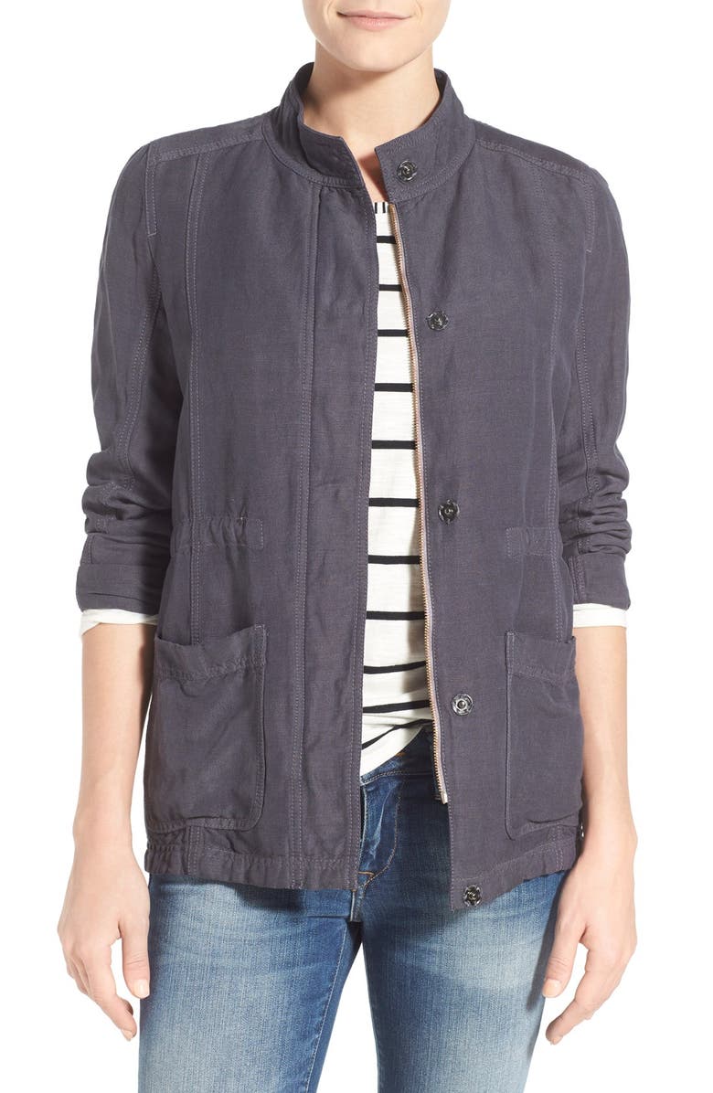 Caslon<sup>®</sup> Linen Blend Utility Jacket, Main, color, 