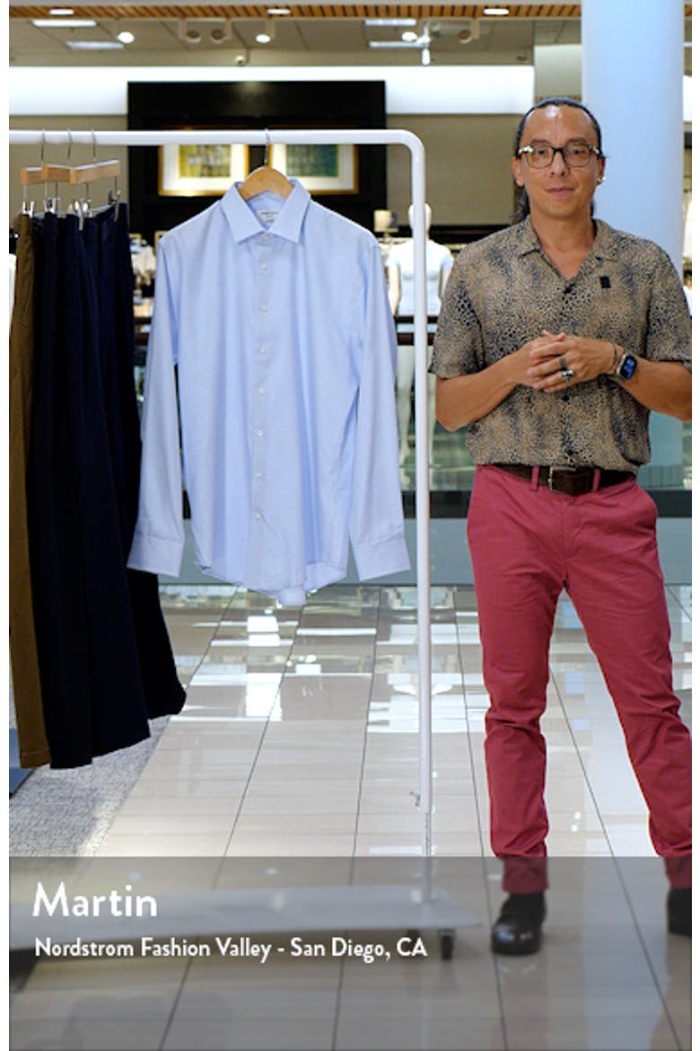 Trim Fit Microcheck Cotton Dress Shirt video