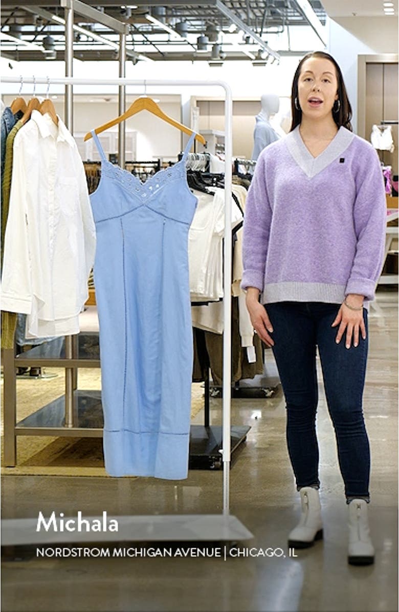 Sweetheart Neck Linen Blend Dress, sales video thumbnail