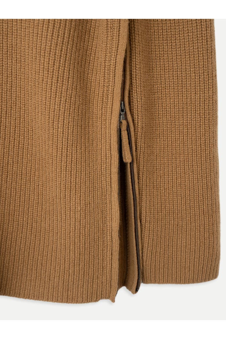 Cashmere Sweater with Side Zippers, Alternate, color, almond