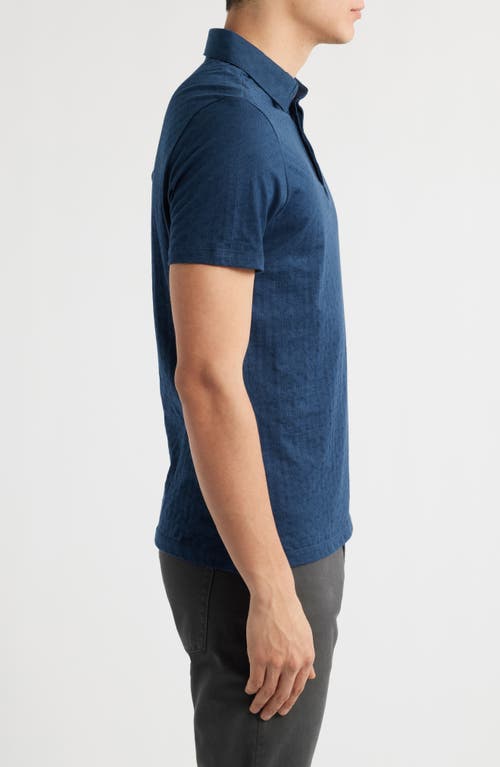 Robert Barakett Mirage Geo Jacquard Polo In Navy