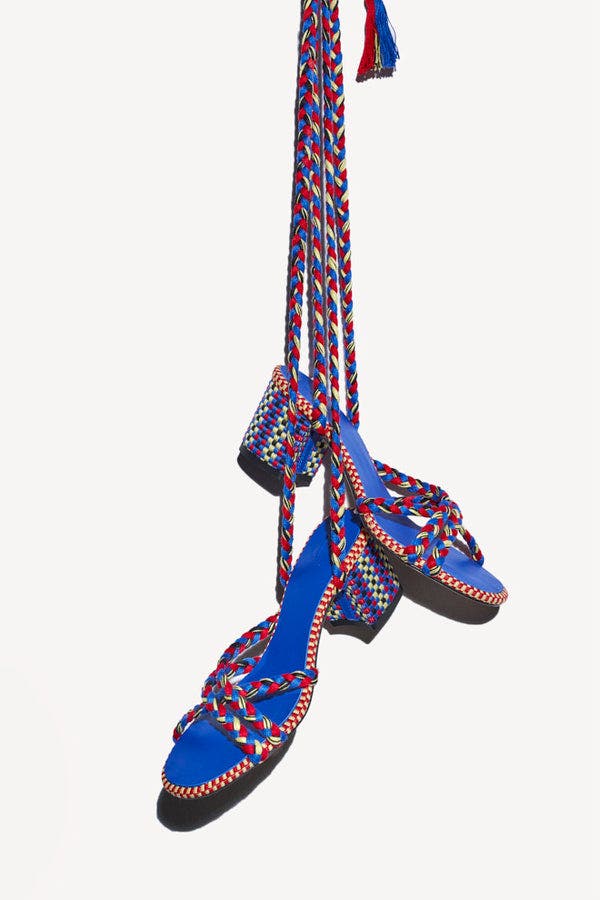 Amambaih Isabela Strappy Cotton Sandals, Alternate, color, Miro