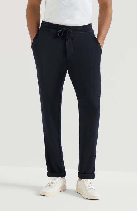 Cashmere and silk French terry trousers