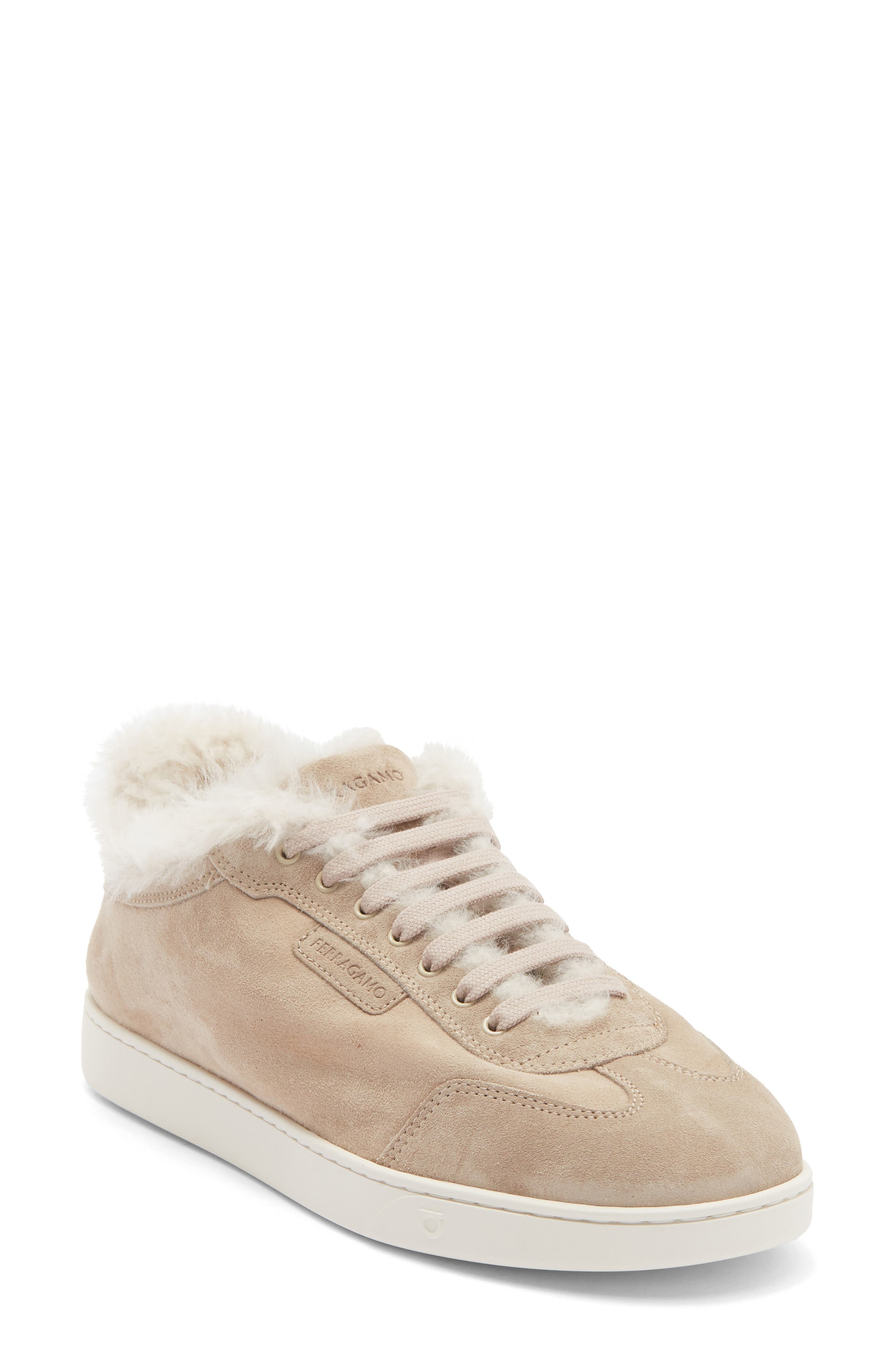 FERRAGAMO Thea Low Top Sneaker, Main, color, Merinillo Velour Do Mascarpone