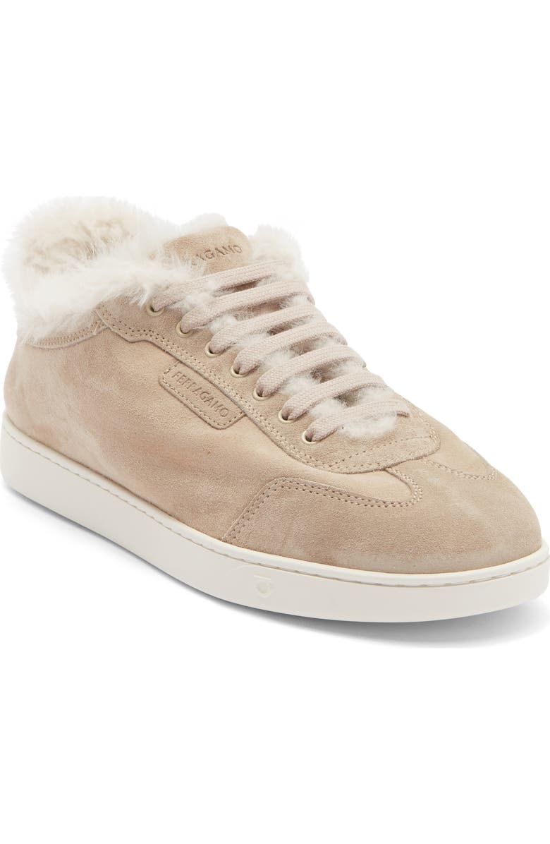 FERRAGAMO Thea Low Top Sneaker, Main, color, Merinillo Velour Do Mascarpone