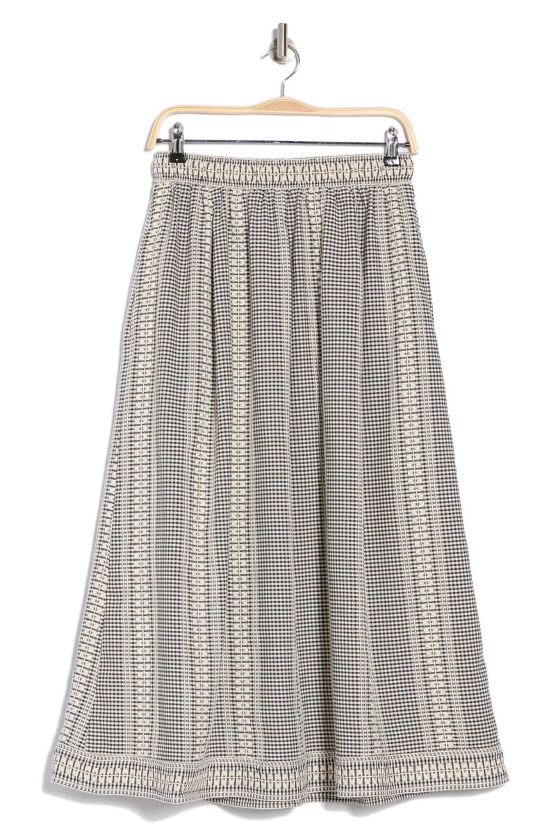 MAX STUDIO Textured Gingham Midi Skirt, Alternate, color, 
