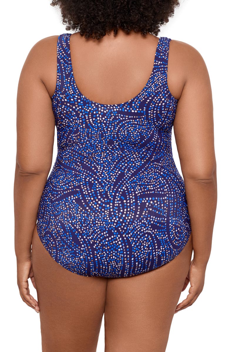Miraclesuit<sup>®</sup> Spotlight Oceanus Abstract Print One-Piece Swimsuit, Alternate, color, Plum Multi