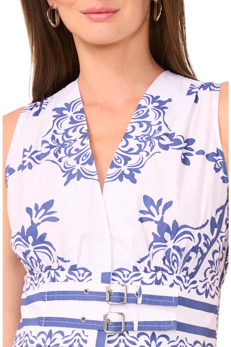 Sleeveless Belted Cotton Midi Dress, Alternate, color, ARTESIAN BLUE