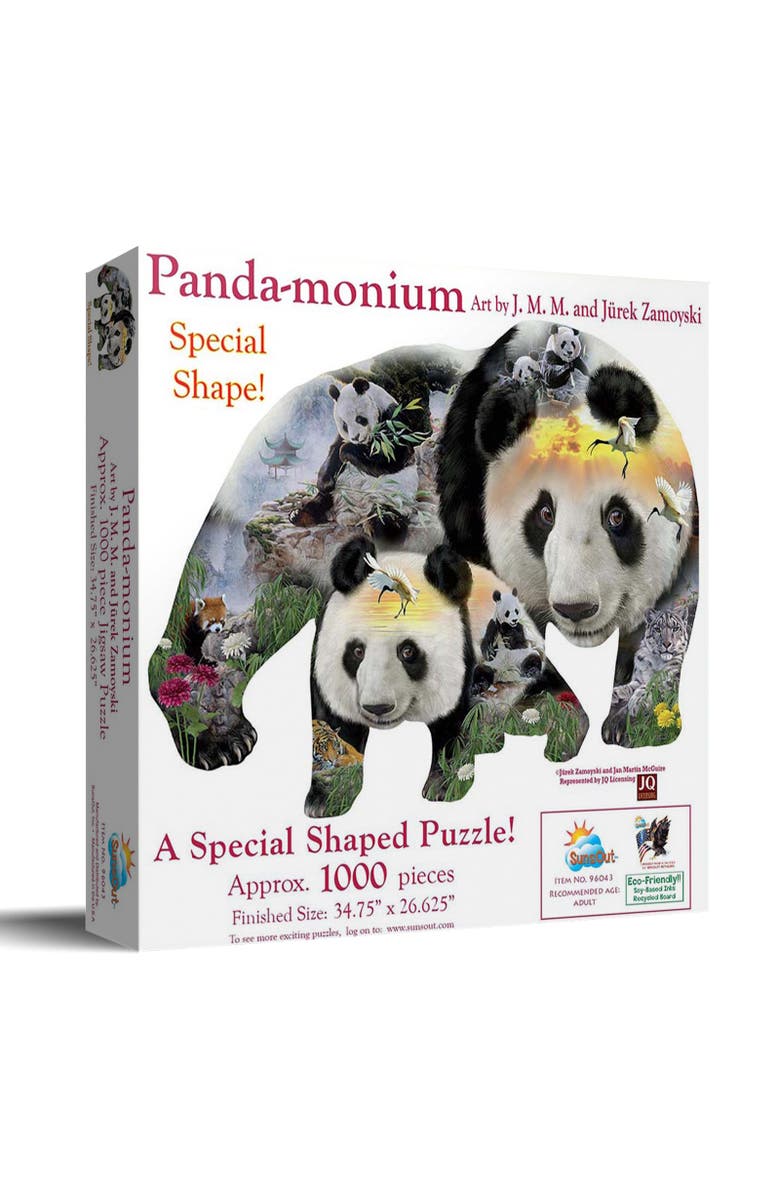 Sunsout Panda-Monuim 1000 piece Jigsaw Puzzle for Adults Special Shape, Main, color, Multicolor