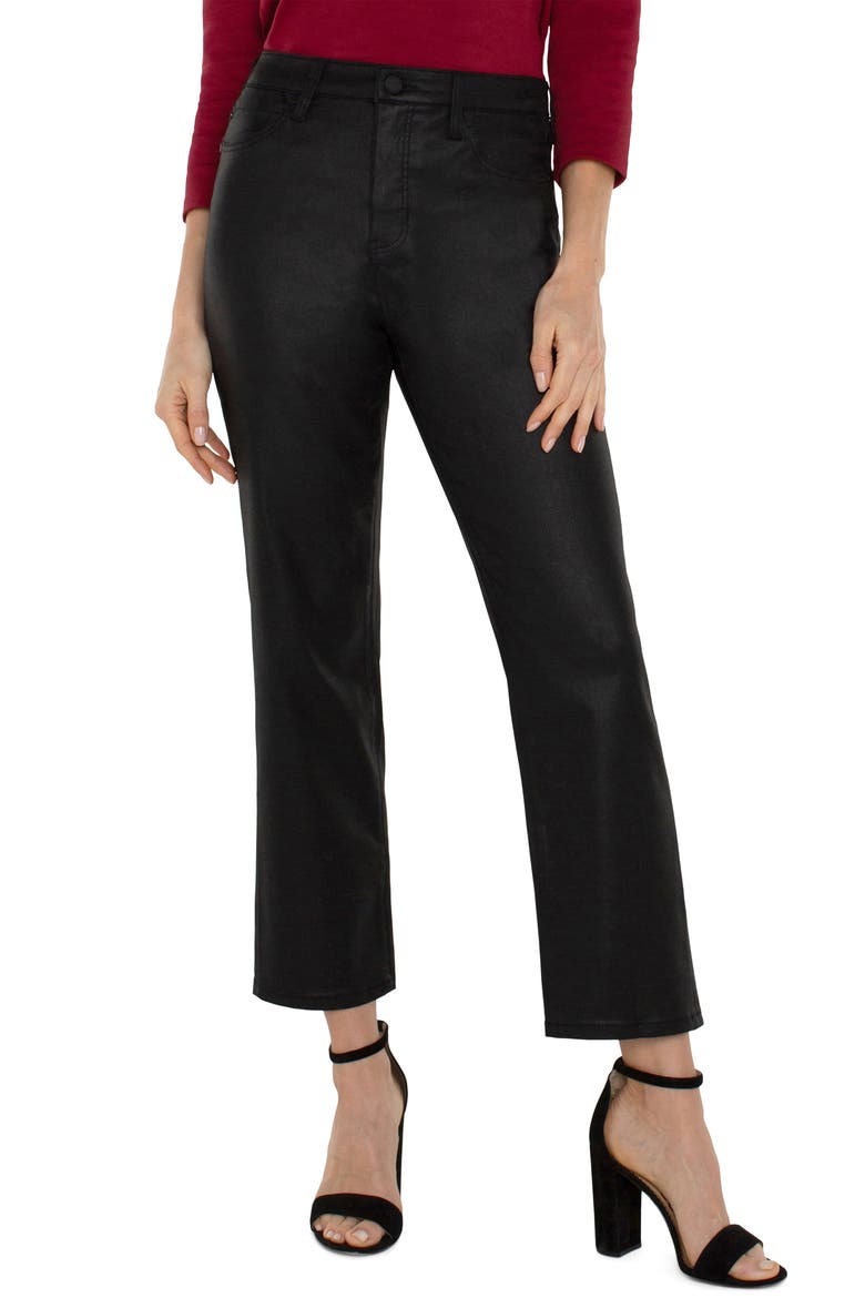 Kennedy Crop Straight Leg Jeans, Main, color, COATED BLACK