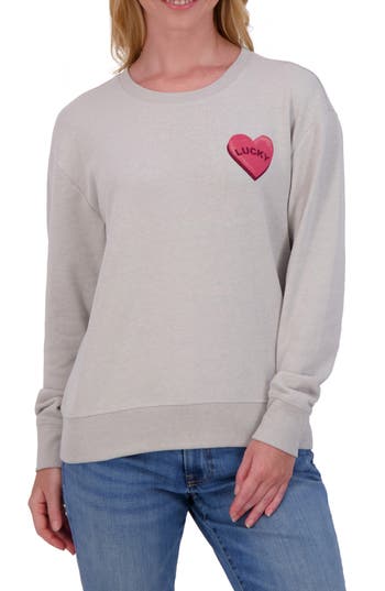 Lucky Brand Long Sleeve Graphic T-shirt In Light Heather Grey