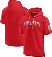 FANATICS Men's Fanatics Red Wisconsin Badgers Ready Short Sleeve Pullover Hoodie