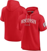 FANATICS Men's Fanatics Red Wisconsin Badgers Ready Short Sleeve Pullover Hoodie
