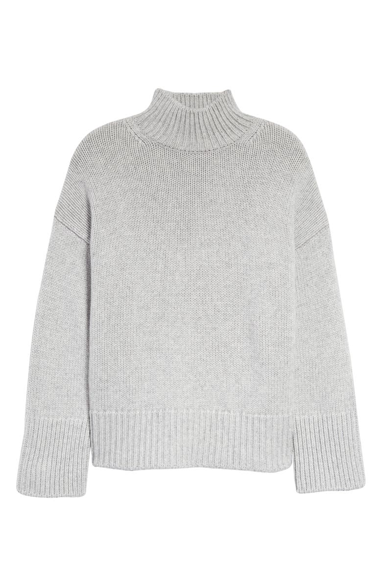 Vince Rib Trim Mock Neck Wool & Cashmere Sweater, Alternate, color, Soft Grey