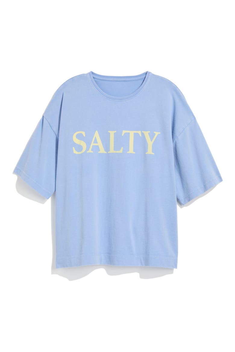 Salty Oversize Cotton Graphic T-Shirt, Main, color, SERENITY BLUE