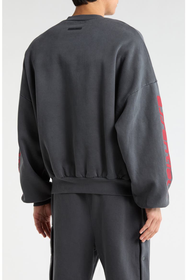 Logo Graphic Relaxed Fit Crop Sweatshirt, Alternate, color, IRON GREY