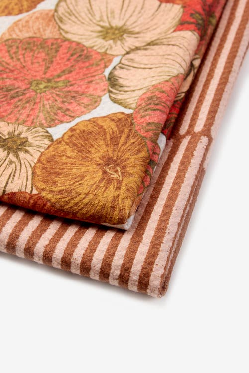 Geometry Kitchen Tea Towel Set In Orange