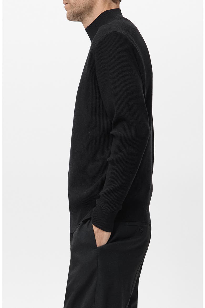 Ribbed Turtleneck Sweater, Alternate, color, BLACK