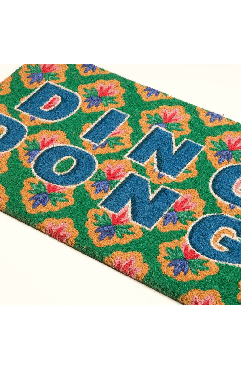 Zsa Zsa Zsu Kerala Ding Dong Coir Doormat 18" x 30", Alternate, color, Blue-Green