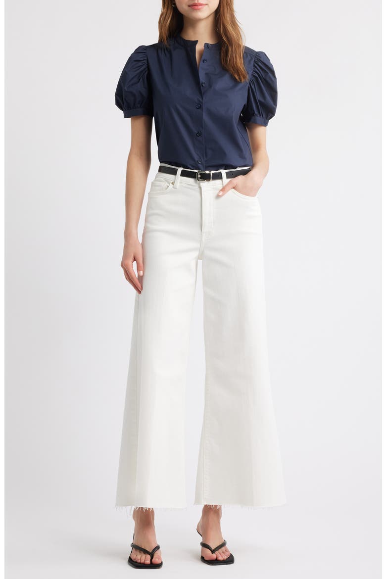 Le Palazzo Raw Hem Crop Wide Leg Jeans, Alternate, color, AU NATURAL CLEAN RAW AFTER