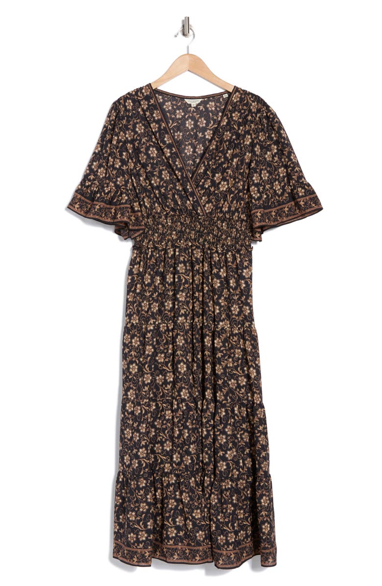 MAX STUDIO Short Sleeve V-Neck Maxi Dress, Alternate, color, 