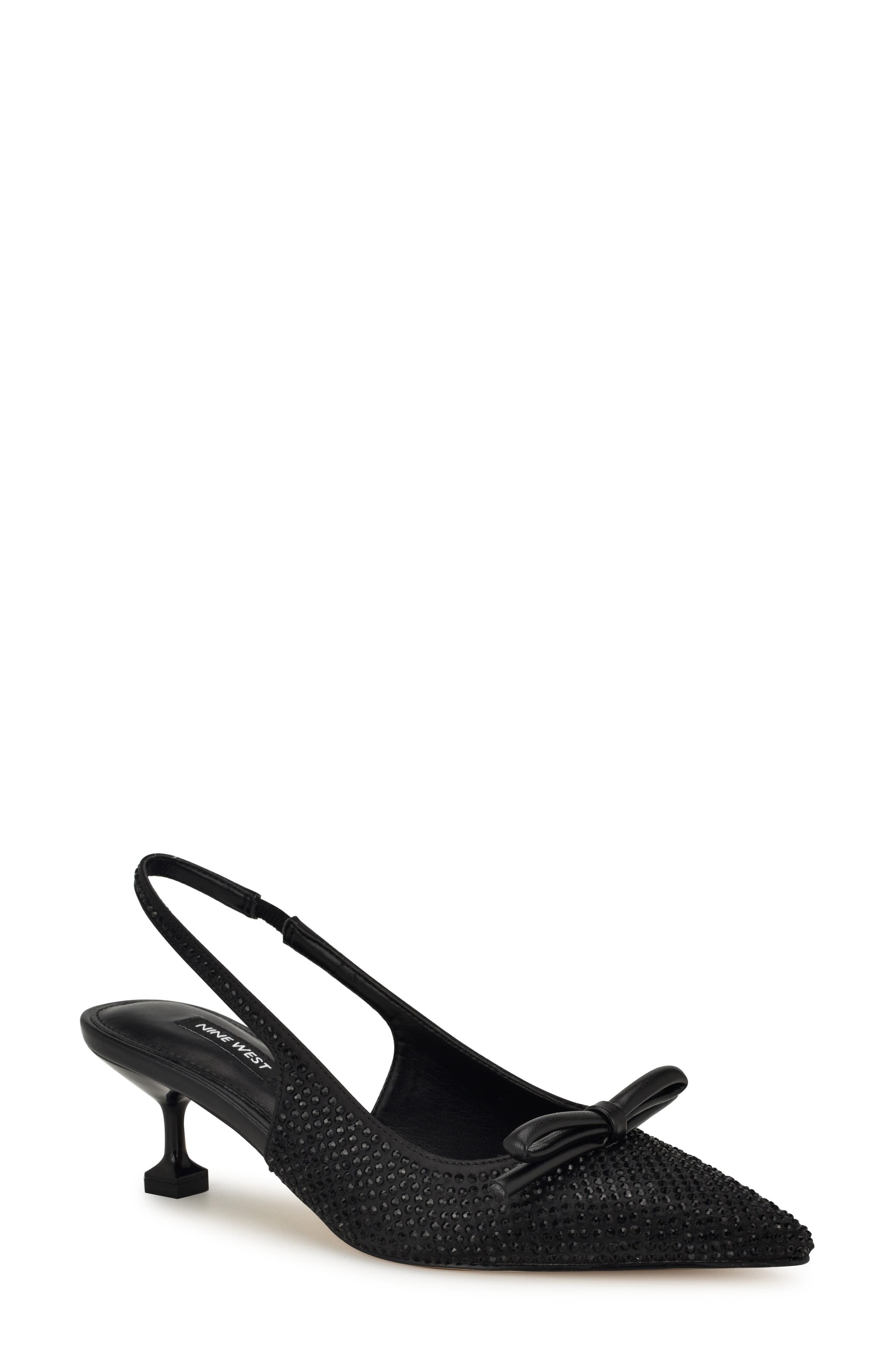 Nine West Wunder Slingback Pointed Toe Kitten Heel Pump, Main, color, 