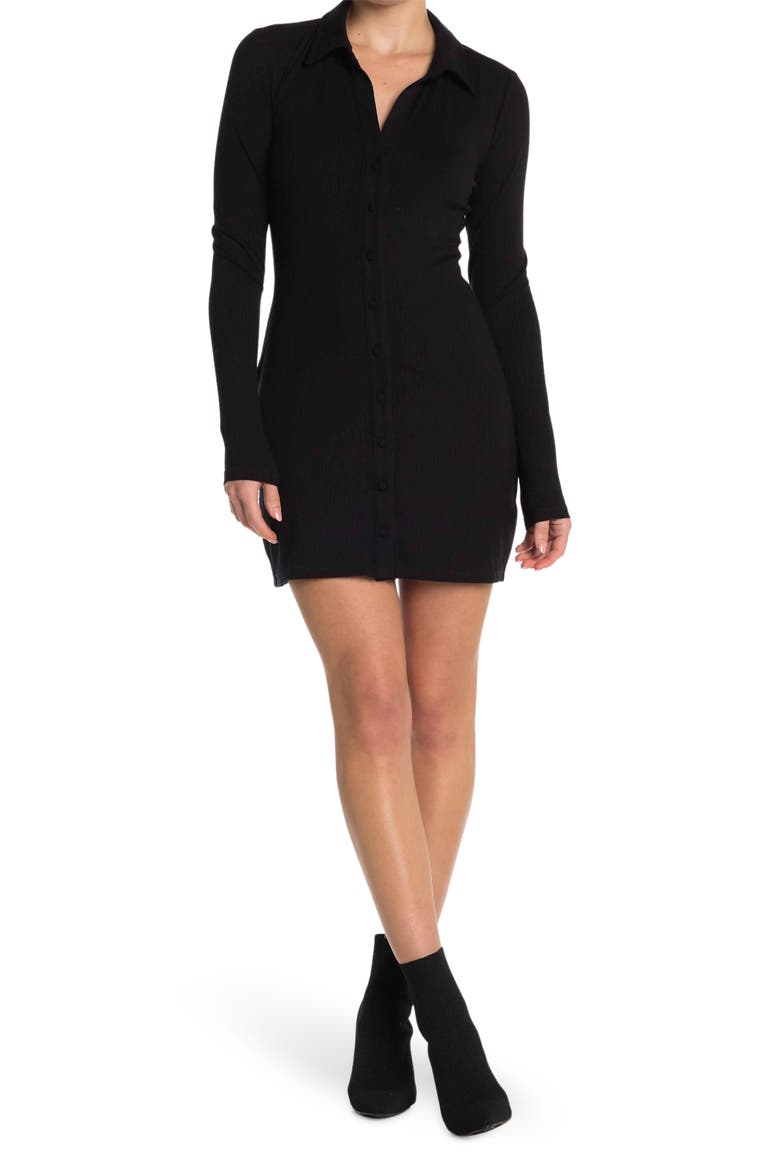 The Embry Rib Dress, Main, color, NOIR