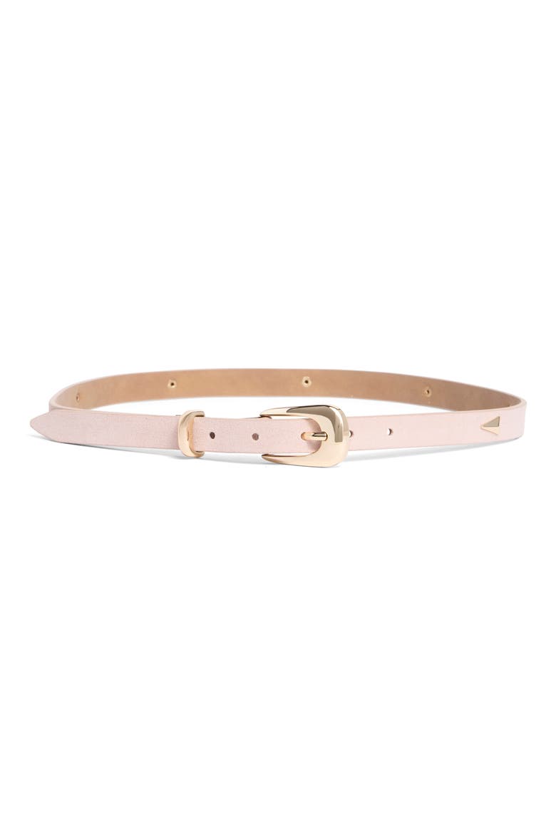 Smooth Classic Buckle Belt, Main, color, BLUSH AND GOLD