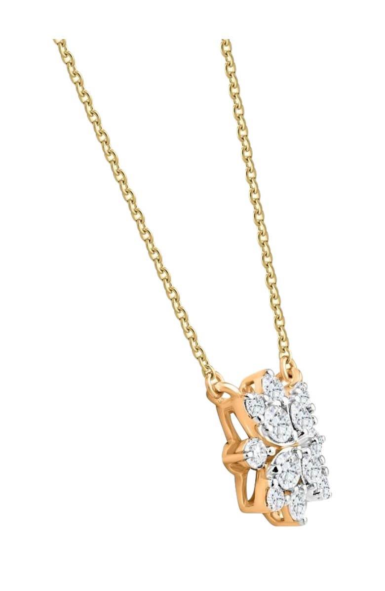 Bliss Diamond .55Ct TW Diamond Cluster Halo Round Pendant Gold Necklace Lab Grown, Alternate, color, 10K Yellow Gold