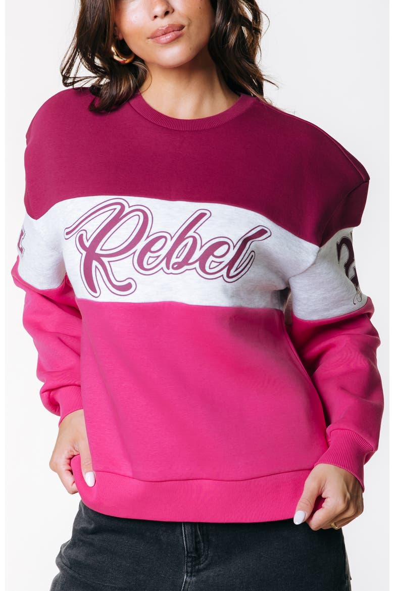 Logo Colourblock Boxy Sweat, Main, color, Multicolor